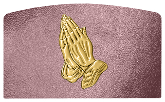 DACRO 516 GD SH OR Gold Praying Hands Shimmer Orchid Background